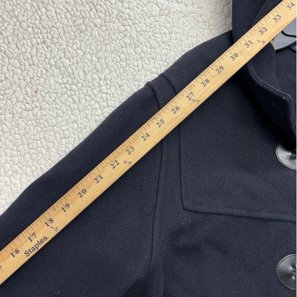 Vintage Henri Lloyd Duffle Coat Large Blue Wool Blend Hooded Dean Outdoor 90s - product detail image 11