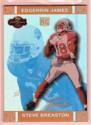 2007 Topps Co-Signer Changing Faces Hologold Blue #77B Breaston/Edgerrin # d /25