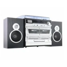 Trexonic Trx-11Bs 3-Speed Vinyl Turntable Home Stereo System Cd Player Double