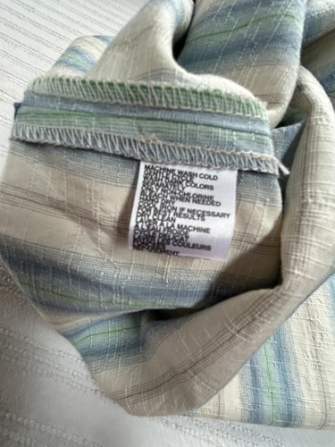Tommy Bahama Men Shirt 2XL Plus Striped Green White Button Down Long Sleeve Silk - Picture 4 of 8