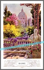 Rome Italy 1929 Italian Tourist Ad Vintage Poster Print Retro Style Travel Art