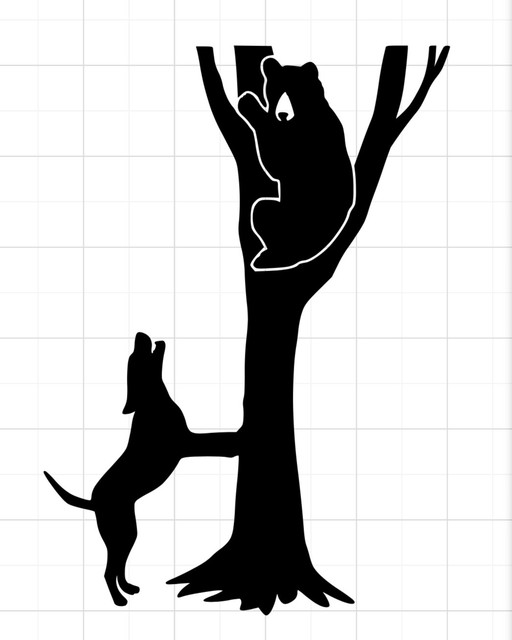 Black Bear & Hunting Hound Dog Custom Vinyl Auto Window Decal Sticker