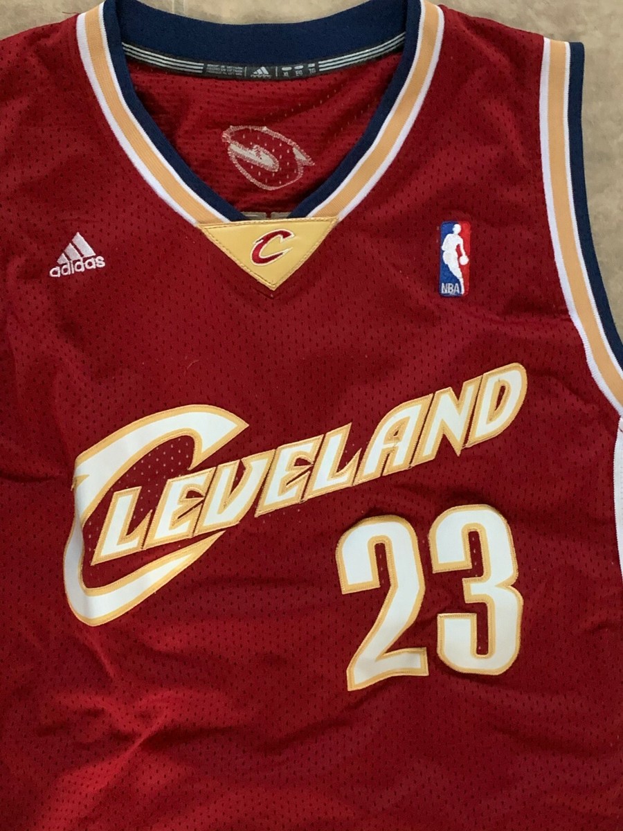 Lebron James 23 Cavaliers Red w/ Yellow Adidas Sewn Jersey Youth