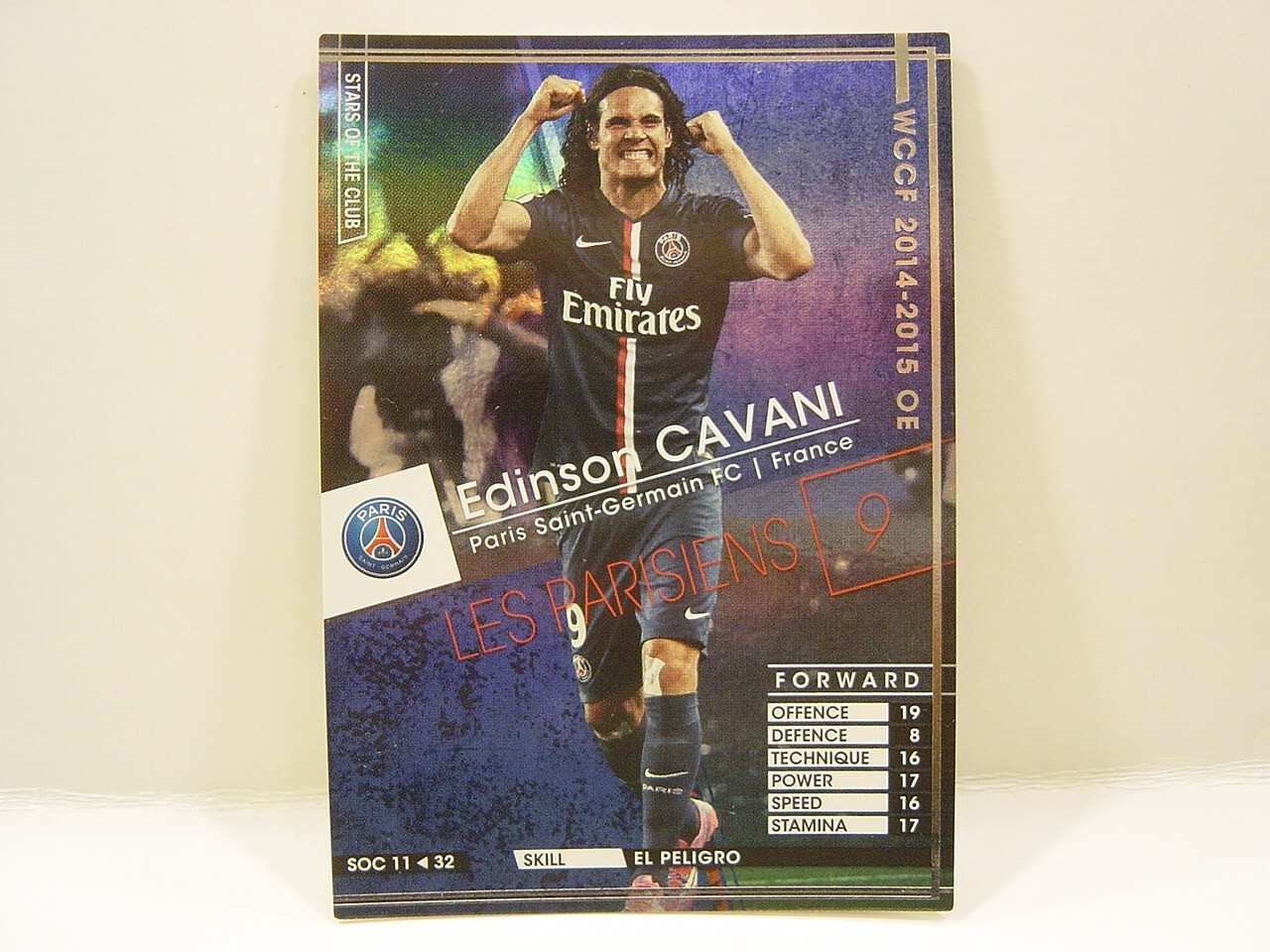 Panini WCCF 2014-15 SOC Edinson Cavani 1987 Uruguay No.9 Paris Saint-Germain CFW