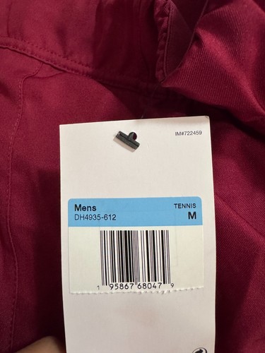 Nike Court Flex 9" Tennis Shorts Pockets Red Burgundy DH4935-670 Mens M NEW - Picture 6 of 6