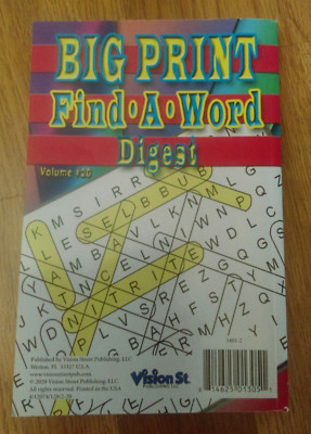 Big Print Find a Word Digest Word Puzzles Volume #20