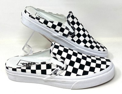 VANS Classic Slip On Mule Checkerboard Canvas White Shoes Women Size  VN0A4P3U5GU | eBay