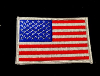 TWO AMERICAN FLAG EMBROIDERED PATCH iron-on US UNITED STATES  BOGO