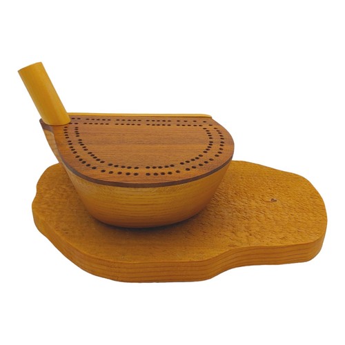 Handgefertigtes Massivholz Golf Thema Cribbage Brett - 10" Neuheit dekorativ USA