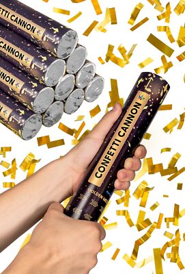 10 Konfetti Kanonen Gold 30cm Party Hochzeit Geburtstag Popper Shooter Confetti