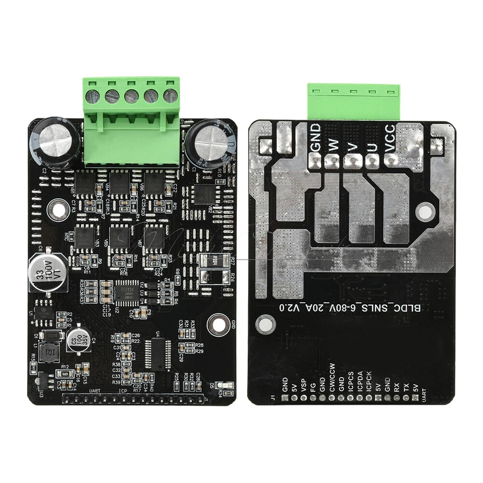 DC 6-80V BLDC 3-Phase DC Brushless Motor Controller 1600W 50A PWM Motor Driver - Bild 2 von 4