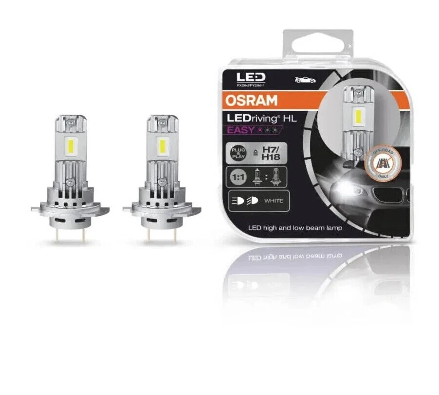 COPPIA LAMPADE H7 / H18 LED HL EASY OSRAM LUCE BIANCA 6000K 64210 64210DWEASY-HC - Immagine 2 di 4