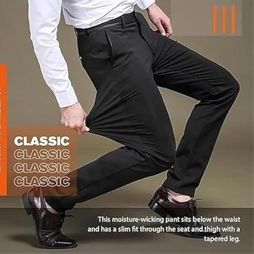 Calormas Mens Pants Timelessflex - Men's High Stretch Straight Fit Unwaverin - Picture 39 of 49