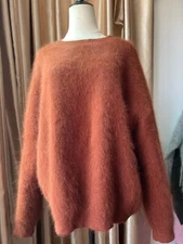 Angora Sweater Wool Blended Jumper Fluffy Fuzzy Super Soft  Pullover