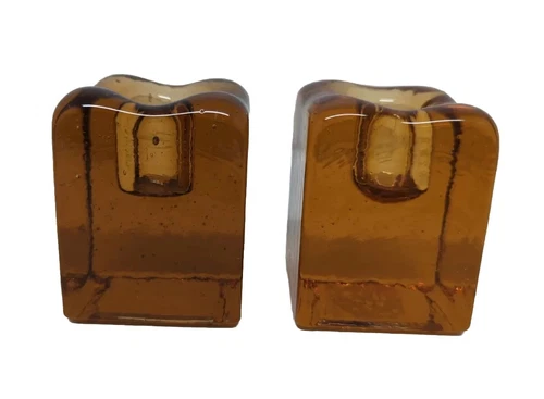 Recycled Glass Candle Holders Amber Pier 1 Similar to Fire and Light & Blenko
