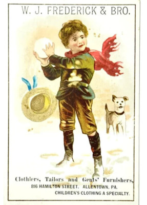 W.J. Frederick & Bro Clothiers, Tailors, Gents Furnishings ALLENTOWN PA Victoria