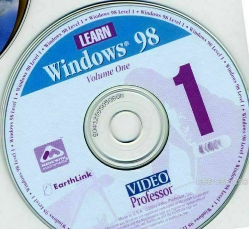 Learn Microsoft Windows 98 Volume Level One Video Professor CD Computer Software
