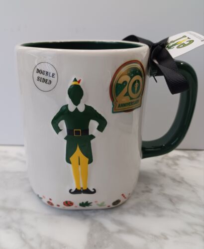 NEW 2023 Rae Dunn Elf 20th Anniversary “Smiling’s My Favorite“ Double-sided Mug - Picture 1 of 9