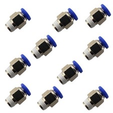 10 1/4" OD Tube X 1/8" NPT Pneumatic Fitting, Push To Connect Air Fitting