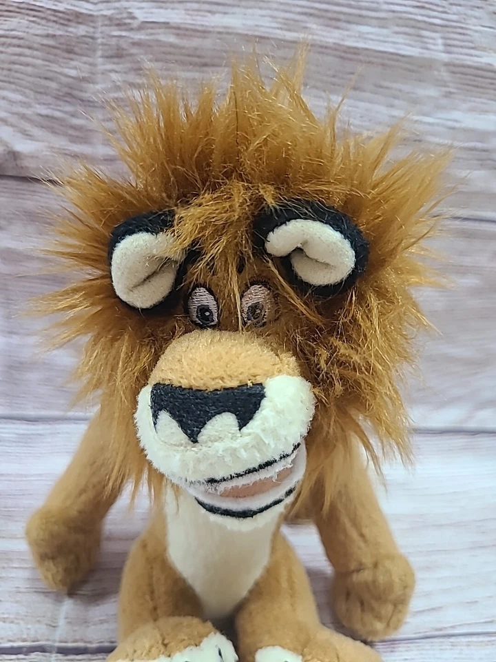 Ty Madagascar Plush Alex Lion Bean Bag Stuffed Animal Toy Brown 6" 2008 - image 2 of 4
