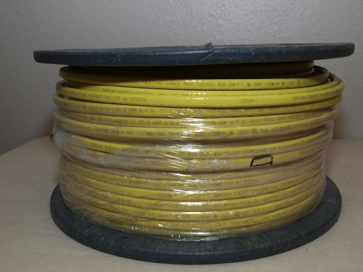 Drexan PipeGuard Hot 5-1SJ Parallel Heating Cable 1000u0026#039; 120VAC, 40A,  5W/Ft - NEW | eBay
