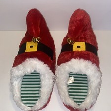 Dan Dee Fluffy Soft Cushy Santa Elf House Shoes Slippers Womens Size L/XL 9-11