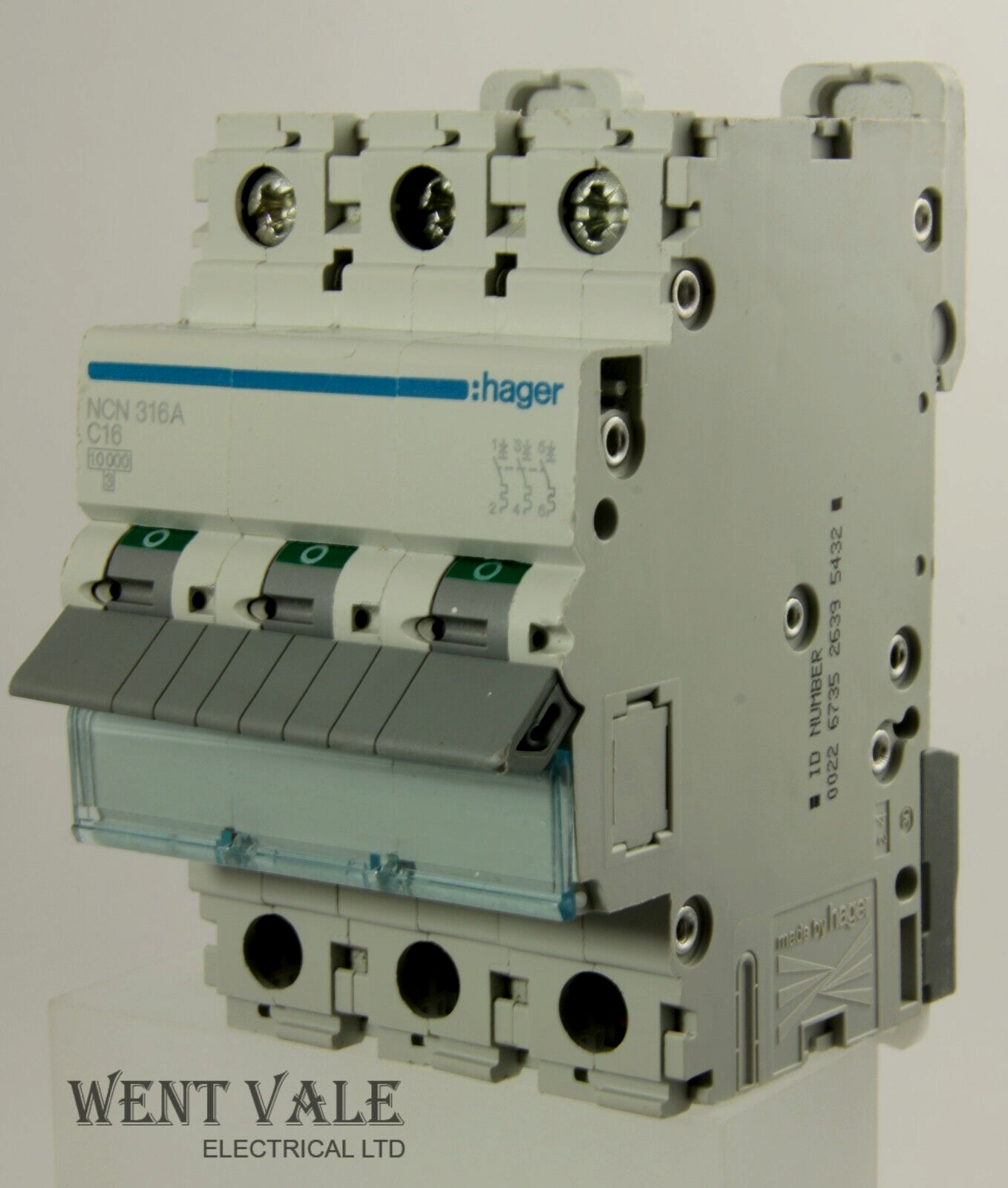 Hager NCN316 - 16a Type C Triple Pole MCB Used