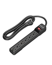 DEWENWILS 6-Outlet Power Strip Surge Protector 10 Foot Long Extension Cord Black