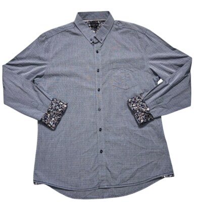 Men's 7Diamonds Groove City Button front Shirt L, Blue Floral