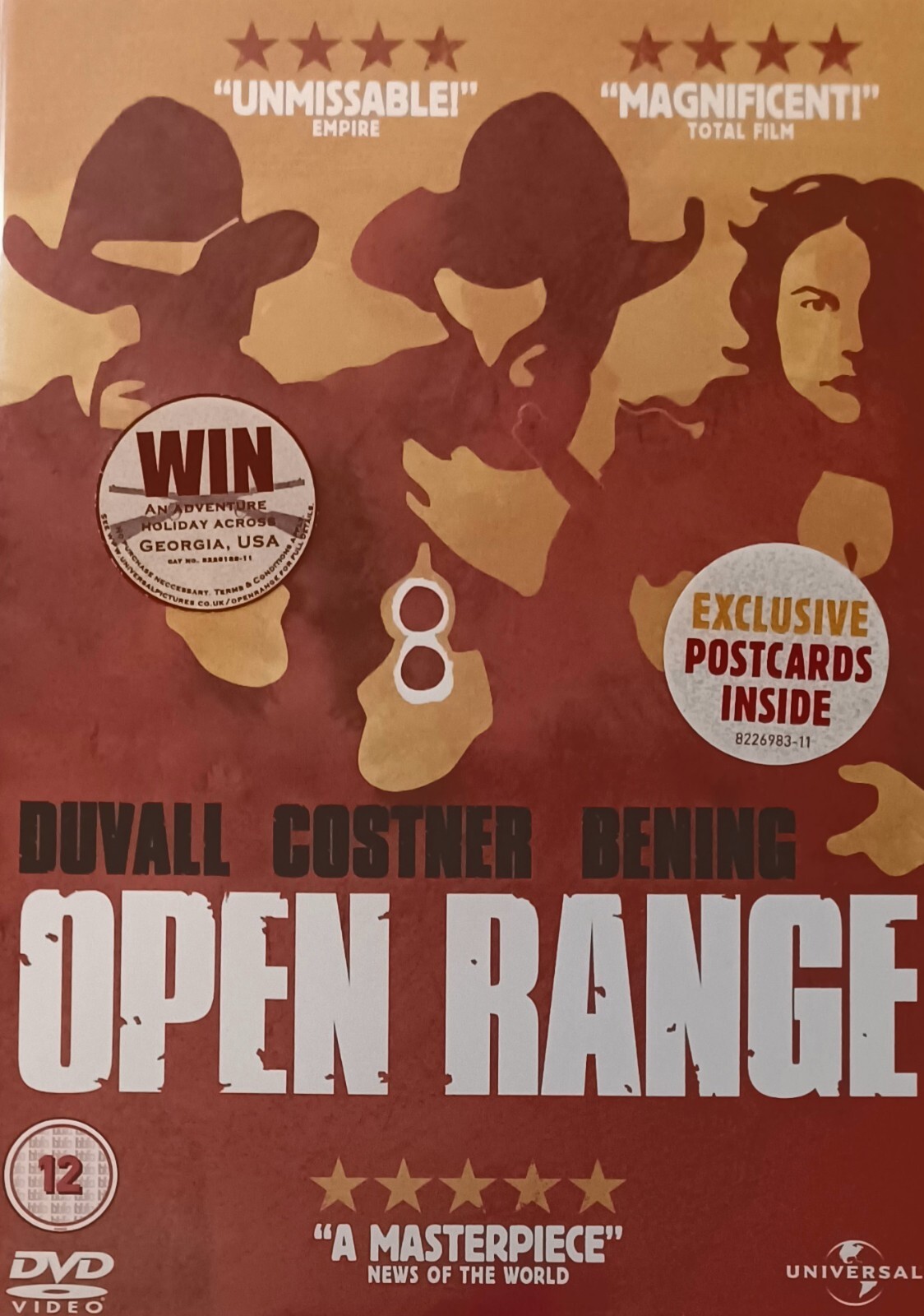 OPEN RANGE DVD NEW SEALED + EXCLUSIVE POSTCARDS KEVIN COSTNER ROBERT DUVALL #250