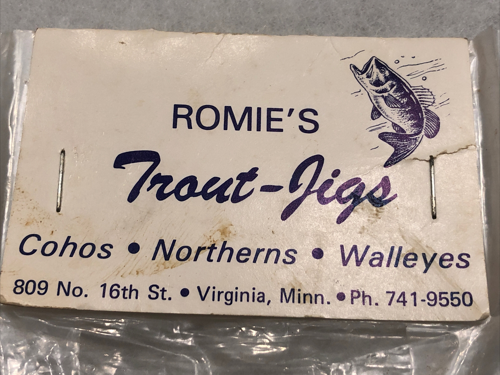 VINTAGE RARE ROMIE’S COHO TROUT WALLEYES NORTHERNS BAT WING JIG HAND MADE FISH - Image 8