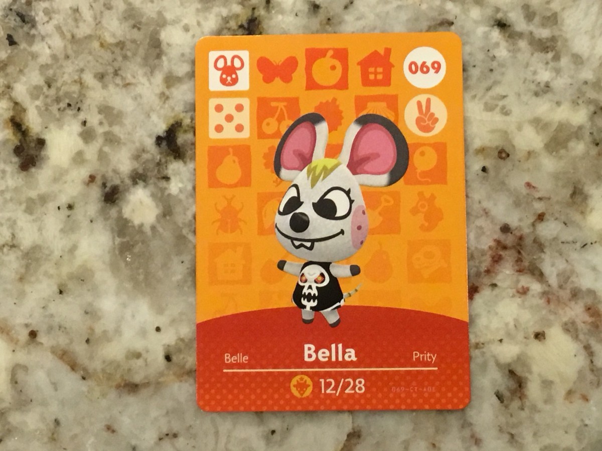 Carta Amiibo Animal Crossing - Bella (069) - Da Collezione, Mai Scansionata, Protetta