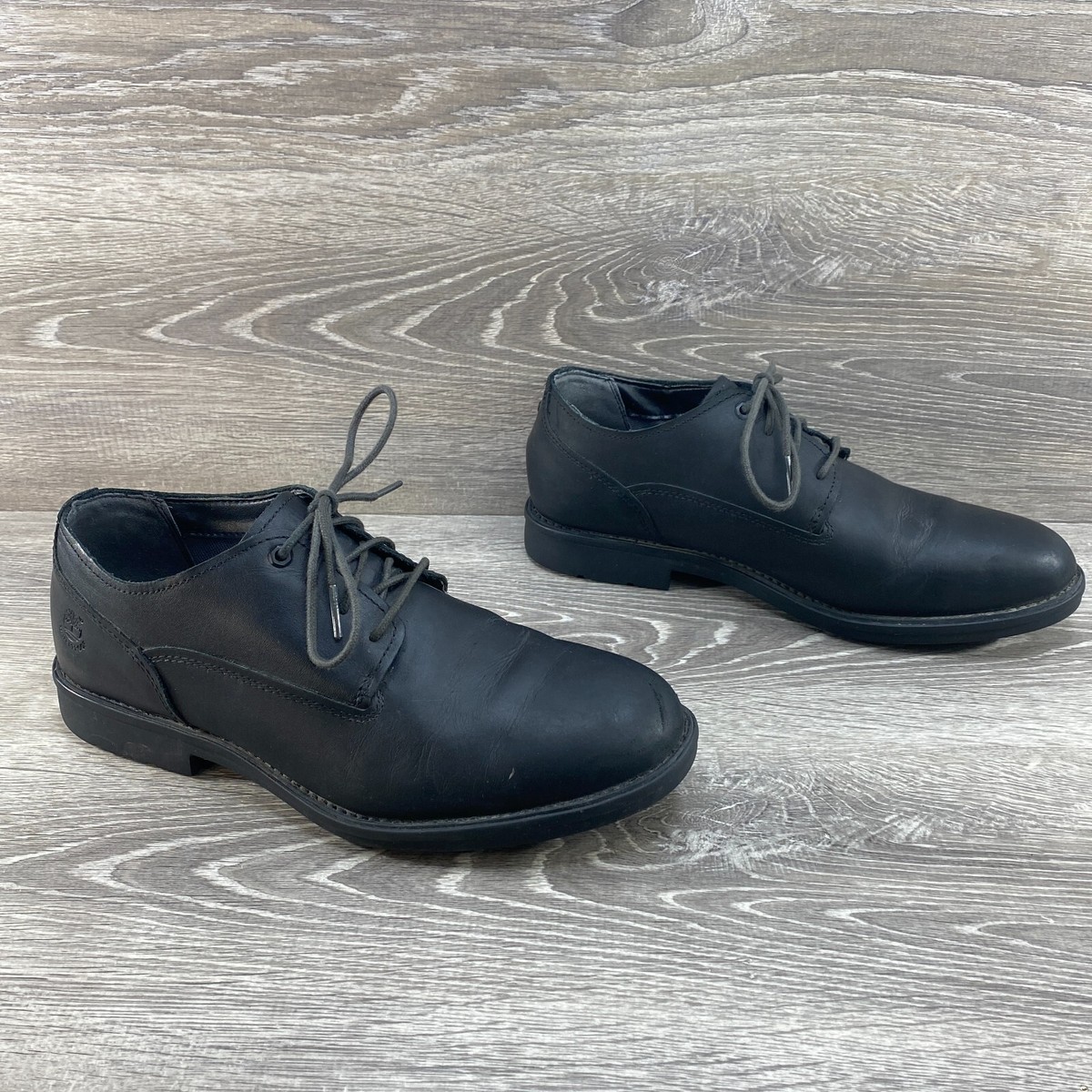 Timberland Men\'s A16RM Black Leather Plain Toe Derby Oxford Shoes Size 12 M Men main image 4