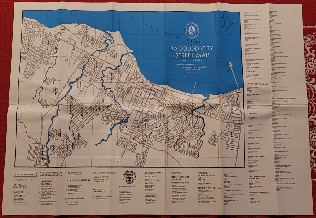 Bacolod City Philippines Street Map 1976