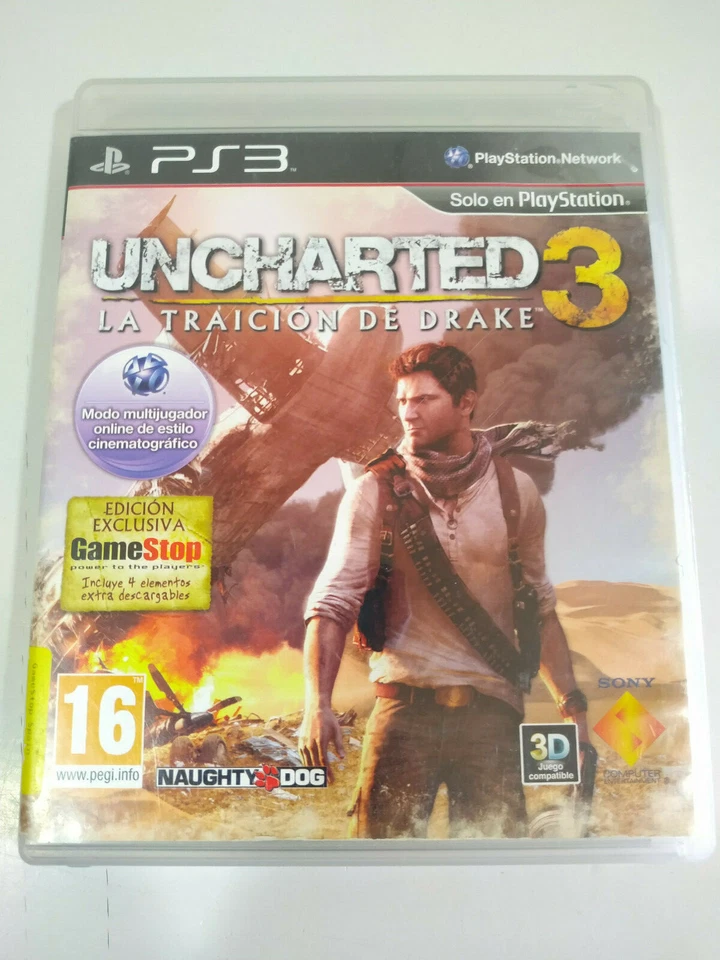 PLAY STATION 3 PS3 UNCHARTED 3 LA TRAICION DE DRAKE EDICION GAME STOP PAL ESPAÑA, foto 1 de 5