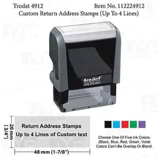 Custom Return Address Stamp-Trodat 4912 Self-inking Rubber Stamp