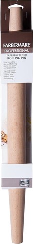 Professional French Rolling Pin Lightweight Wood Tapered Ends Smooth Dough Round - Picture 2 of 3