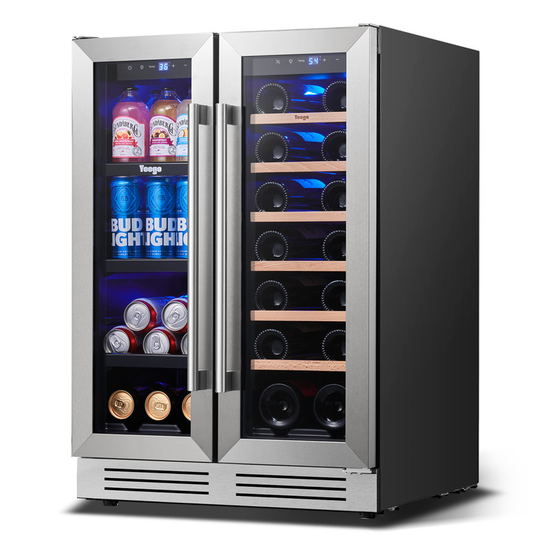 Yeego 24" Wine&Beverage Refrigerator 36°F-72°F Freestanding/Built-in Home,Bar