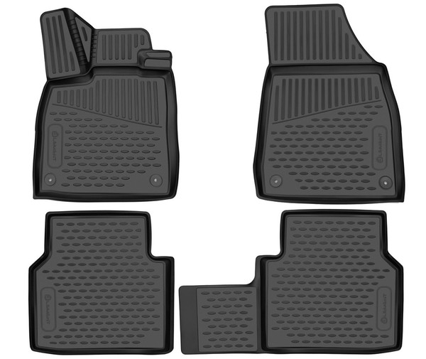 GummifußMatten FüR Skoda Enyaq E Ab 2020- 3D Passform Hoher Rand Gummimatten-image