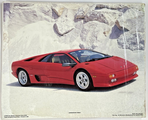 2000s Lamborghini Diablo Power Graphics Poster PG#892 16x20 Vintage