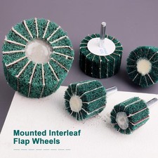 5x Schleifvlies Schleifmop 6mm Schaft 25-60mm Polierrad Faser B&uuml;rste Set