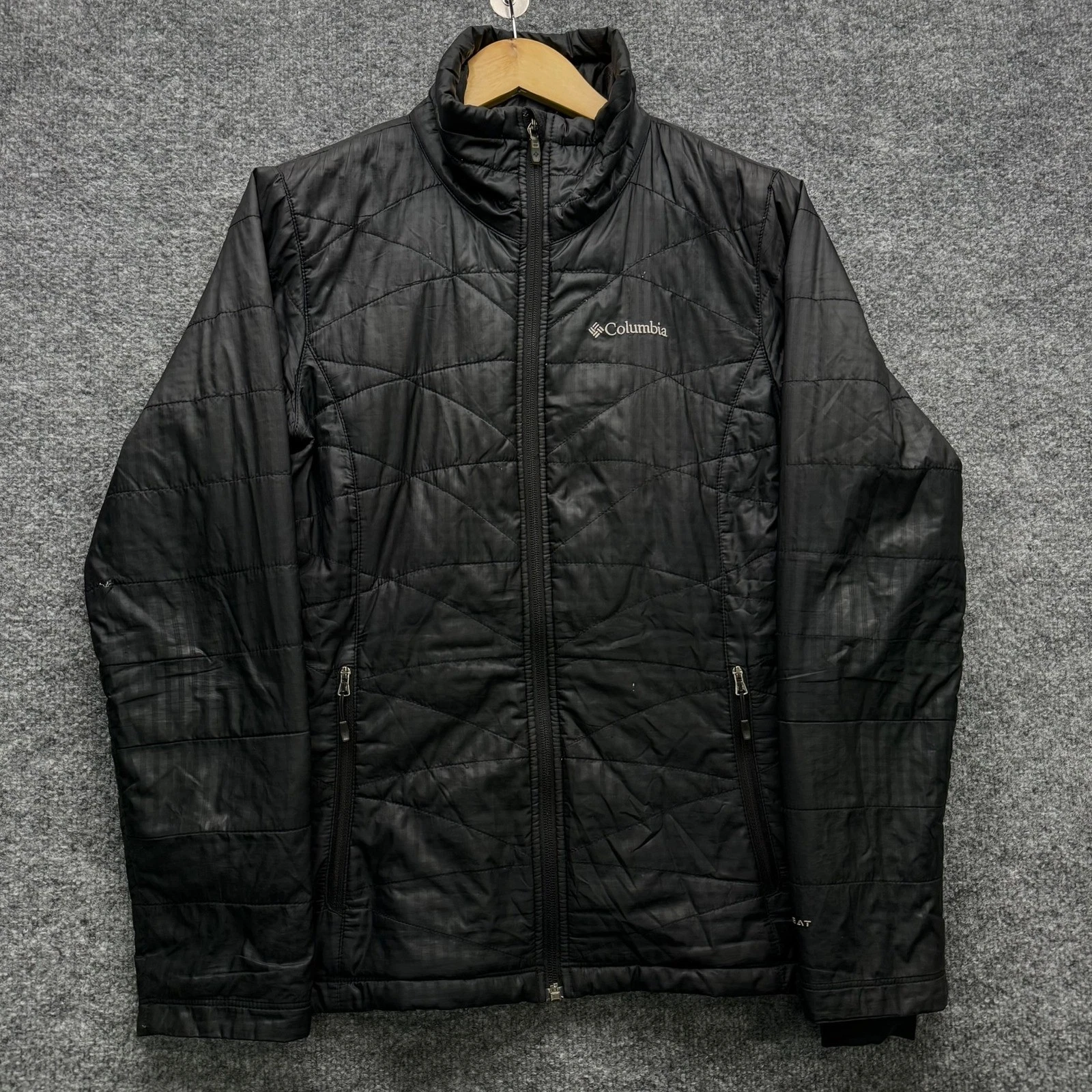 Columbia Omni-Heat Jacket Men's Size S Black Quilted Full Zip Insulated