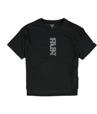 Image of Reebok Womens Running Essentials Crop Graphic T-Shirt, Black, Small