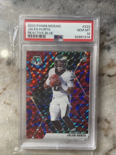 2020 Panini Mosaic - Rookies Jalen Hurts #222 Reactive Blue Mosaic Prizm (RC)