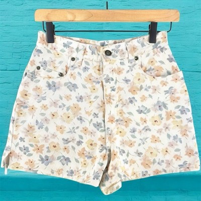 VTG Spirit of Nimes Express Floral Womens Jean Shorts 26  High Waist Cottagecore