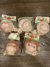 Vintage Darice 50018 Doll Heads Lot White Brown NOS Hong Kong Craft Supplies
