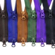 PLASTIC TEETH CHUNKY OPEN ENDED ZIP ( CHOICE OF LENGTH AND COLOURS )