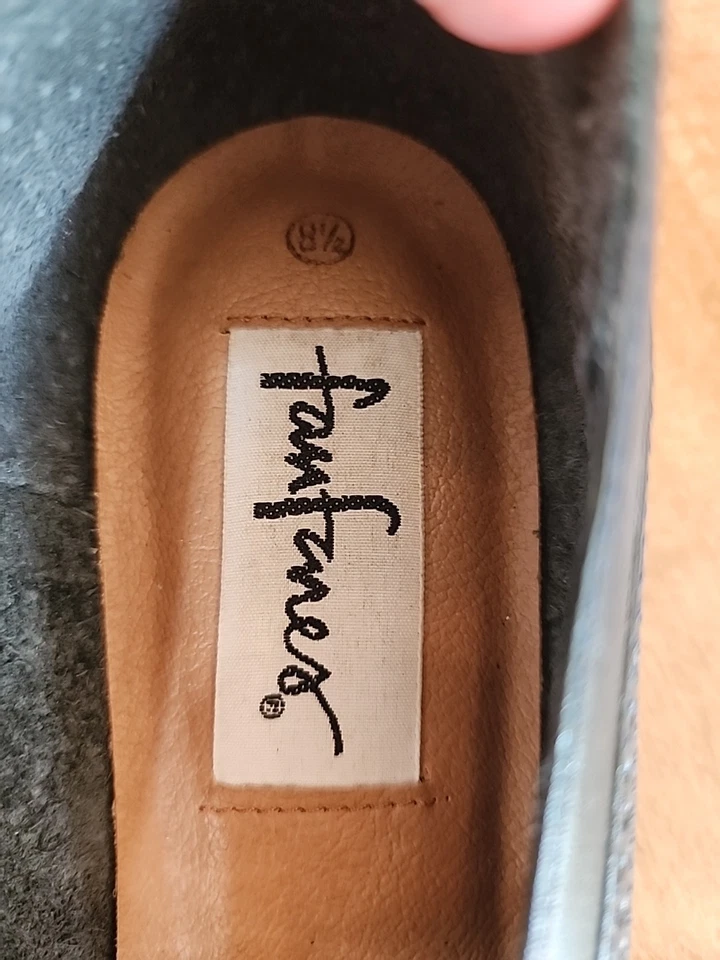 Mocasín plano tejido sin cordones Fanfares Nicole para mujer talla 8,5 de cuero negro Foto 4 de 4