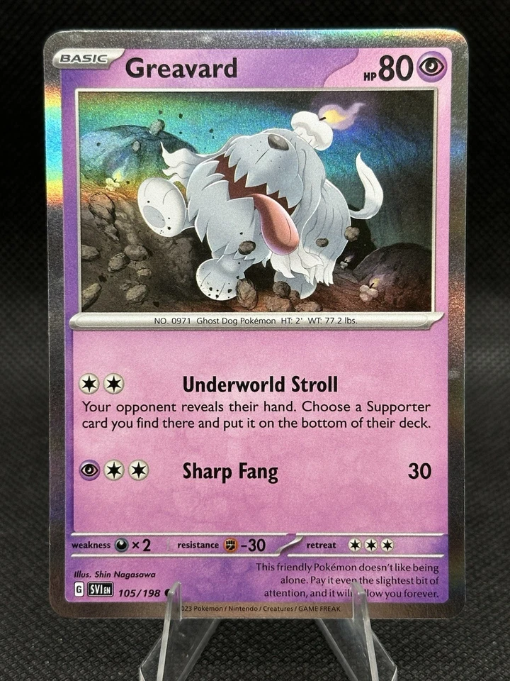 Pokemon GREAVARD 105/198 Scarlet & Violet HOLO - - MINT - Image 2 of 2