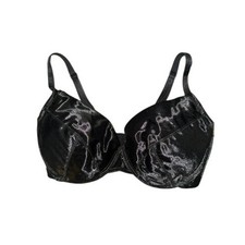 Vintage Frederick's of Hollywood Black Satin Underwire Bra 38DD Discontinued